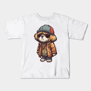 A cute dog wearing street fashion Kids T-Shirt